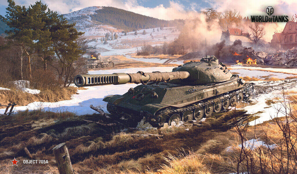 雪と戦車の壁紙