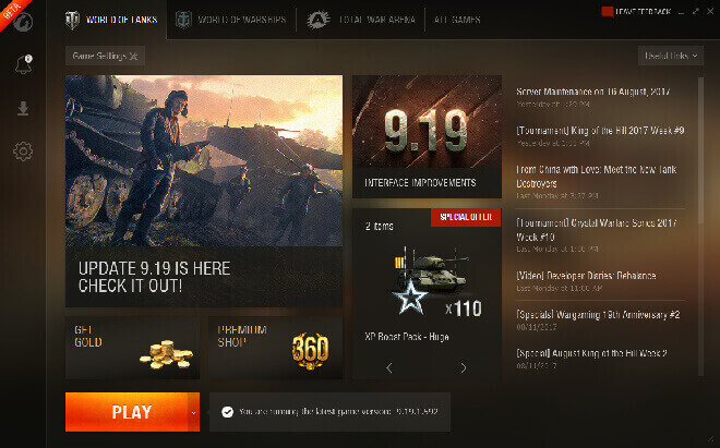 wargaming game center launcher download